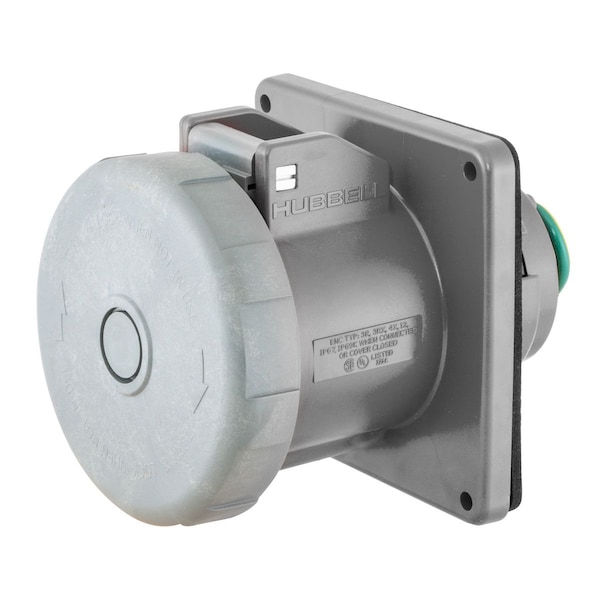 Hubbell Wiring Device-Kellems Marine Pin and Sleeve Inlet, 4P5W, 100A 277/480V - M5100B7R
