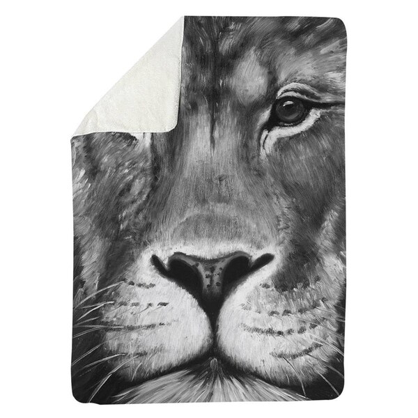 Kd Cuna 60 x 80 in. Lion Portrait-Sherpa Fleece Blanket - KD2791119