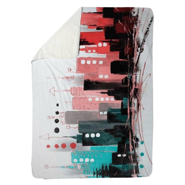 Kd Cuna 60 x 80 in. Cityscape with Rose Gold Colors-Sherpa Fleece Blanket - KD2788459