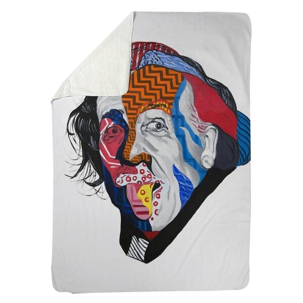 Kd Cuna 60 x 80 in. Abstract Albert Einstein-Sherpa Fleece Blanket - KD2785807