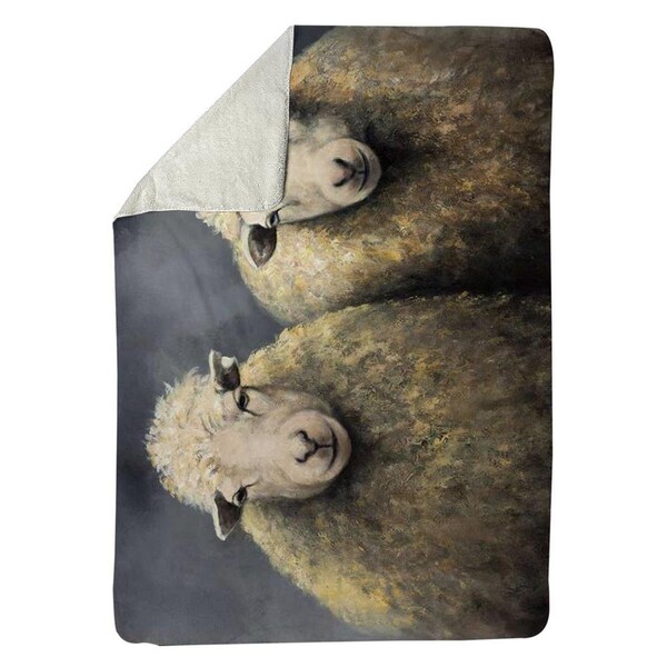 Begin Home Decor 60 x 80 in. Wool Sheeps-Sherpa Fleece Blanket - 5545-6080-AN212
