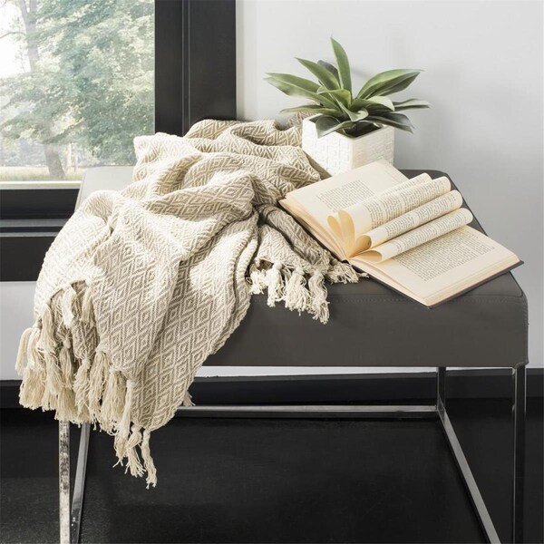 Safavieh 50 x 70 in. Danita Throw, Beige - THR605A-5070