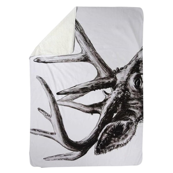 Kd Cuna 60 x 80 in. Roe Deer Plume-Sherpa Fleece Blanket - KD2790010