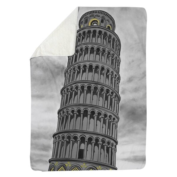Kd Cuna 60 x 80 in. Tower of Pisa In Italy-Sherpa Fleece Blanket - KD3331800