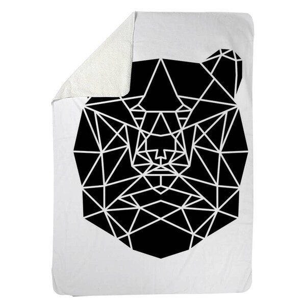 Kd Cuna 60 x 80 in. Geometric Bear Head-Sherpa Fleece Blanket - KD2791112