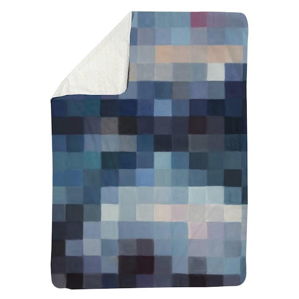 Kd Cuna 60 x 80 in. Pixelated Mountainous Landscape-Sherpa Fleece Blanket - KD2788932