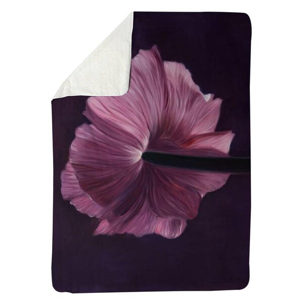 Kd Cuna 60 x 80 in. Purple Petals-Sherpa Fleece Blanket - KD2786720