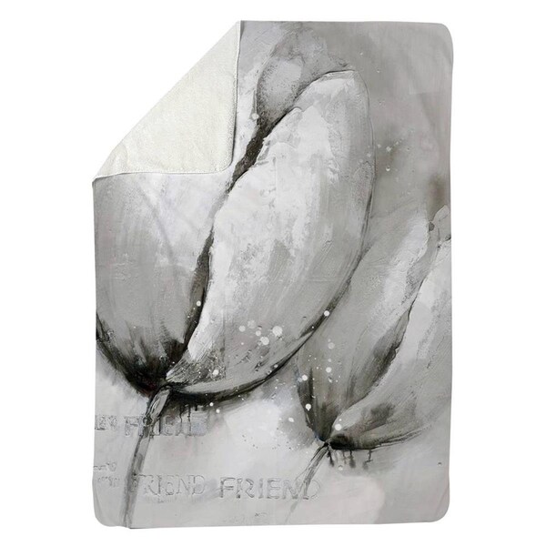 Kd Cuna 60 x 80 in. Contemporary Tulips-Sherpa Fleece Blanket - KD3329963