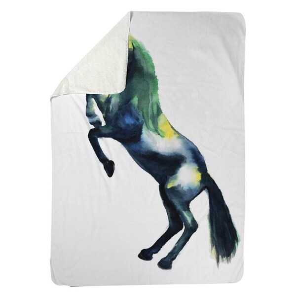 Kd Cuna 60 x 80 in. Greeting Horse-Sherpa Fleece Blanket - KD2788575