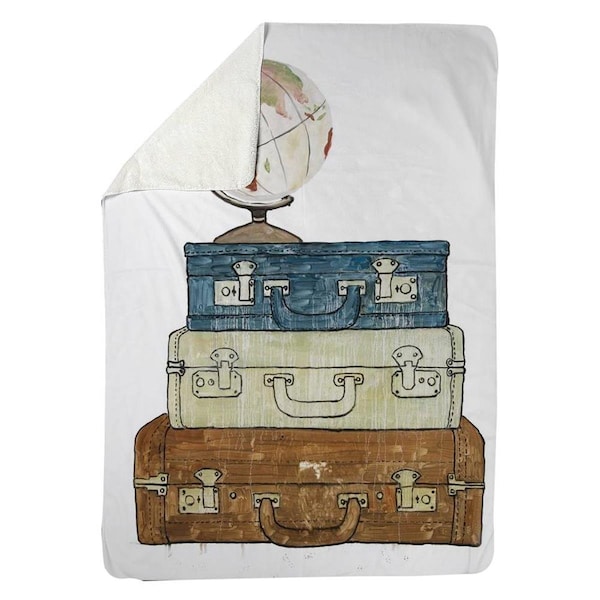 Kd Cuna 60 x 80 in. Go Around The World-Sherpa Fleece Blanket - KD2788939