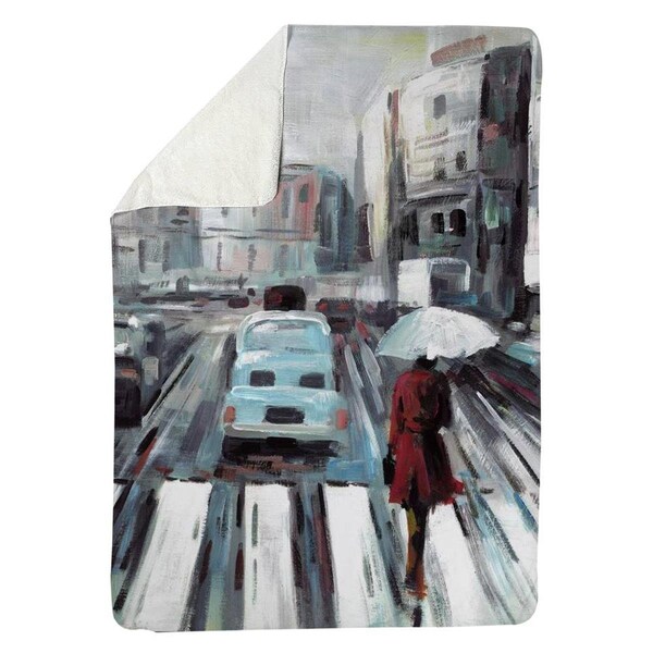 Kd Cuna 60 x 80 in. Abstract Pedestrian Crossing-Sherpa Fleece Blanket - KD2787908