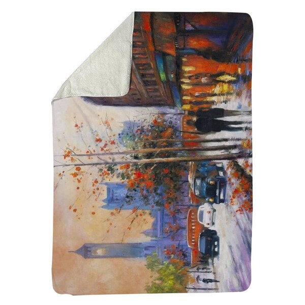 Kd Cuna 60 x 80 in. City by Fall-Sherpa Fleece Blanket - KD2792459