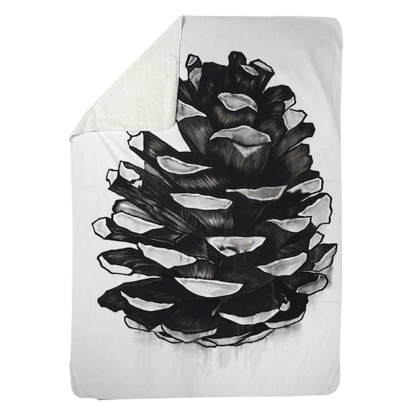 Kd Cuna 60 x 80 in. Pine Cone-Sherpa Fleece Blanket - KD2787462