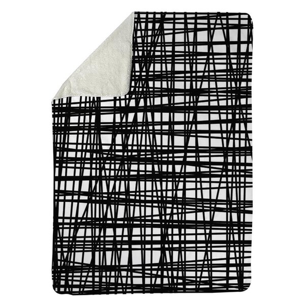 Begin Home Decor 60 x 80 in. Abstract Small Stripes-Sherpa Fleece Blanket - 5545-6080-AB30