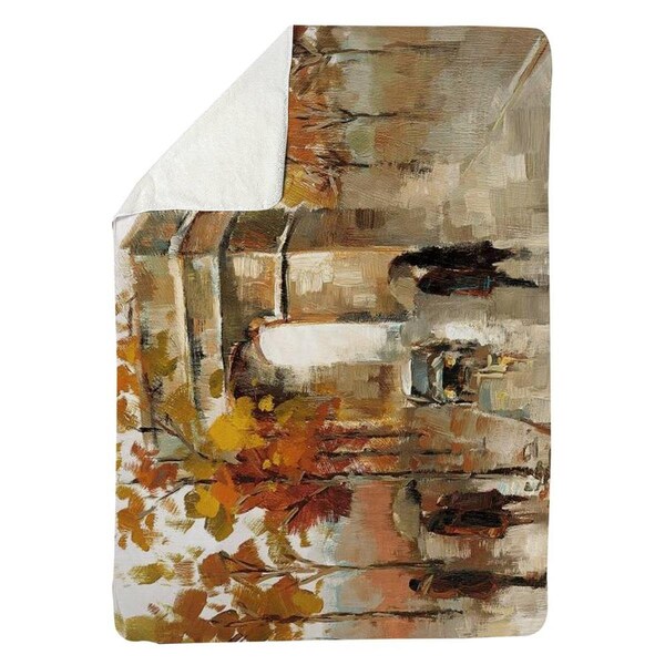 Kd Cuna 60 x 80 in. Arc De Triomphe In Autumn-Sherpa Fleece Blanket - KD3331593