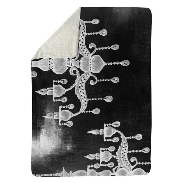 Kd Cuna 60 x 80 in. White Chandeliers-Sherpa Fleece Blanket - KD2785809
