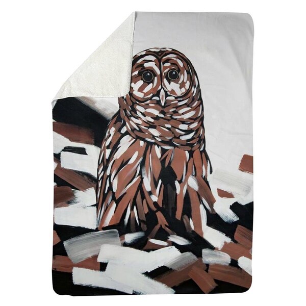 Kd Cuna 60 x 80 in. Tawny Owl-Sherpa Fleece Blanket - KD2790011