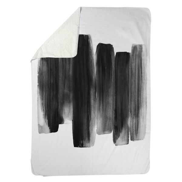 Kd Cuna 60 x 80 in. Black Shapes-Sherpa Fleece Blanket - KD2791107