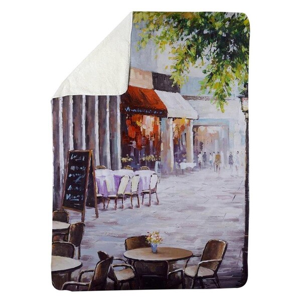 Begin Home Decor 60 x 80 in. Outdoor Restaurant-Sherpa Fleece Blanket - 5545-6080-ST5
