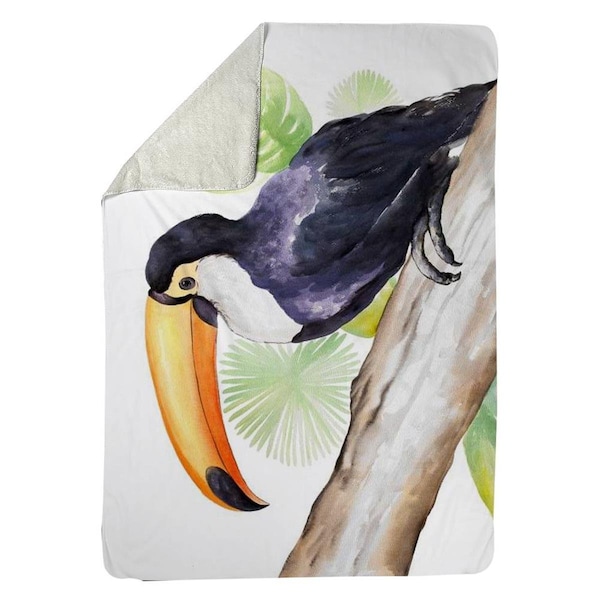 Kd Cuna 60 x 80 in. Toucan Perched-Sherpa Fleece Blanket - KD2790208
