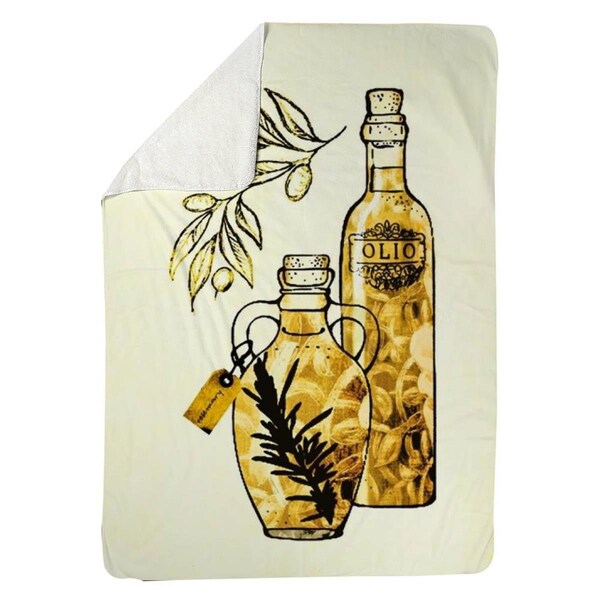 Kd Cuna 60 x 80 in. Artisanal Olive Oil-Sherpa Fleece Blanket - KD3329965