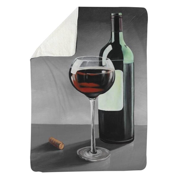 Kd Cuna 60 x 80 in. Bottle of Burgundy-Sherpa Fleece Blanket - KD2786878