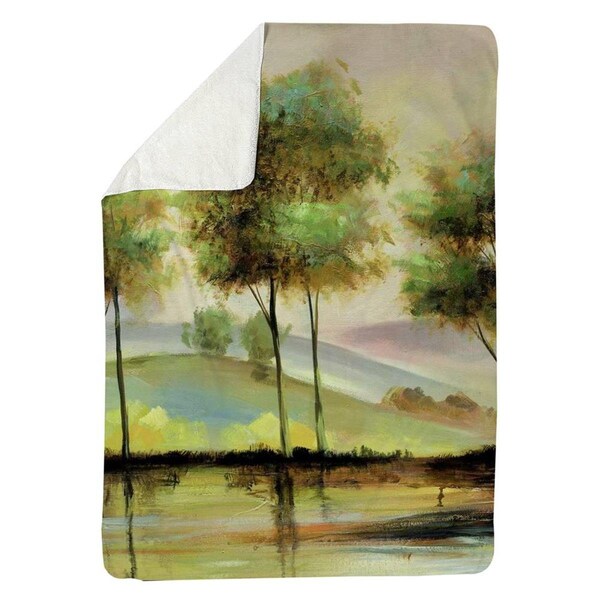Kd Cuna 60 x 80 in. Trees Near The Lake-Sherpa Fleece Blanket - KD2786882