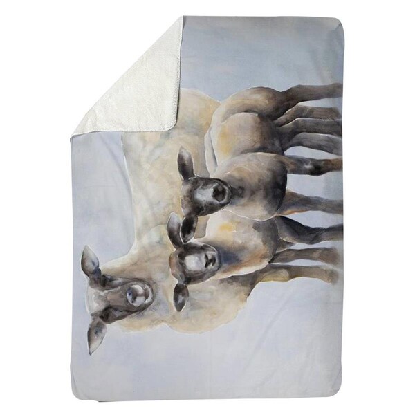 Kd Cuna 60 x 80 in. Sheep Family-Sherpa Fleece Blanket - KD2788194