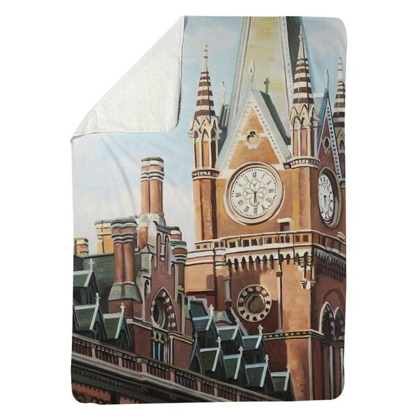 Kd Cuna 60 x 80 in. St-Pancras Station In London-Sherpa Fleece Blanket - KD3329969