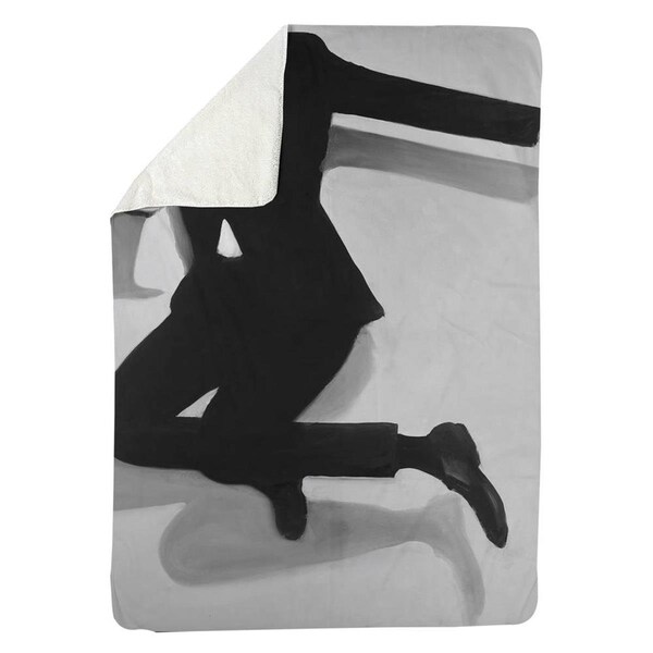 Begin Home Decor 60 x 80 in. Classical Jumping Man-Sherpa Fleece Blanket - 5545-6080-FA9