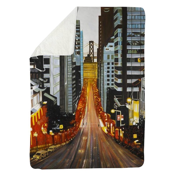 Kd Cuna 60 x 80 in. San Francisco by Night-Sherpa Fleece Blanket - KD3329971