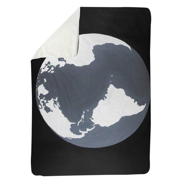 Begin Home Decor 60 x 80 in. Earth Satellite View-Sherpa Fleece Blanket - 5545-6080-TV10