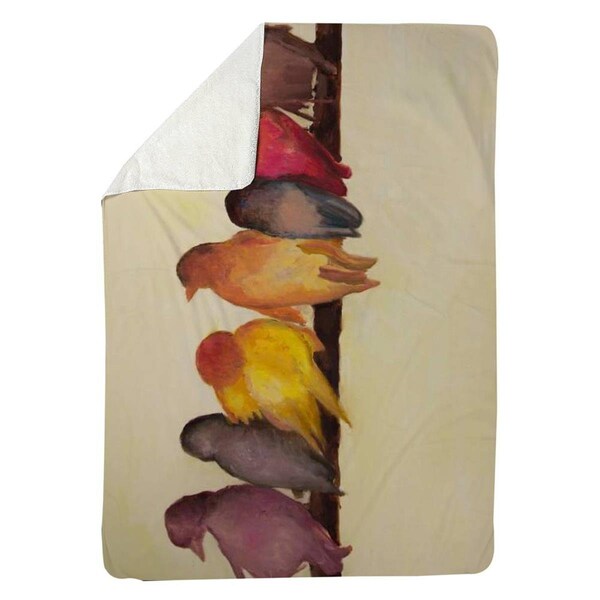 Begin Home Decor 60 x 80 in. Bird Family-Sherpa Fleece Blanket - 5545-6080-AN397