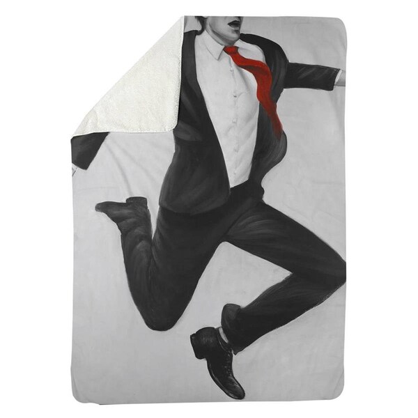 Kd Cuna 60 x 80 in. Happy Classic Man-Sherpa Fleece Blanket - KD2789969