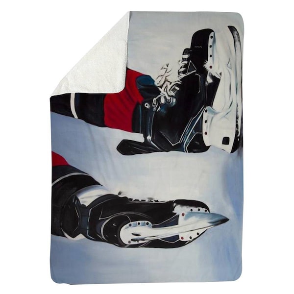 Kd Cuna 60 x 80 in. Hockey Player-Sherpa Fleece Blanket - KD2789898