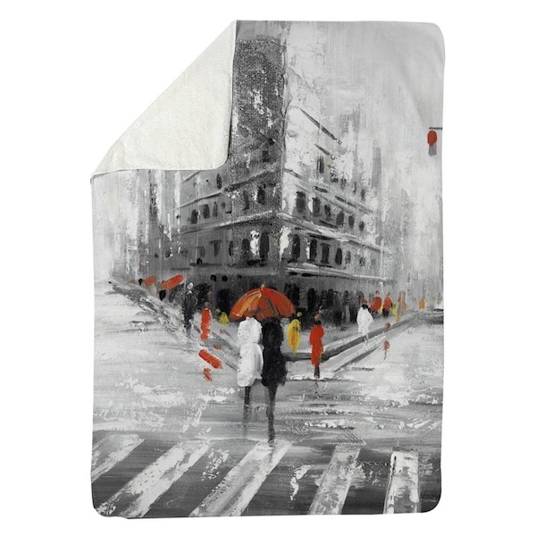Kd Cuna 60 x 80 in. Greyish Flatiron Building-Sherpa Fleece Blanket - KD2787912