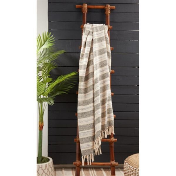 Doba-Bnt 50 x 60 in. Striped Design Throw Blanket, Gray - SA3209084
