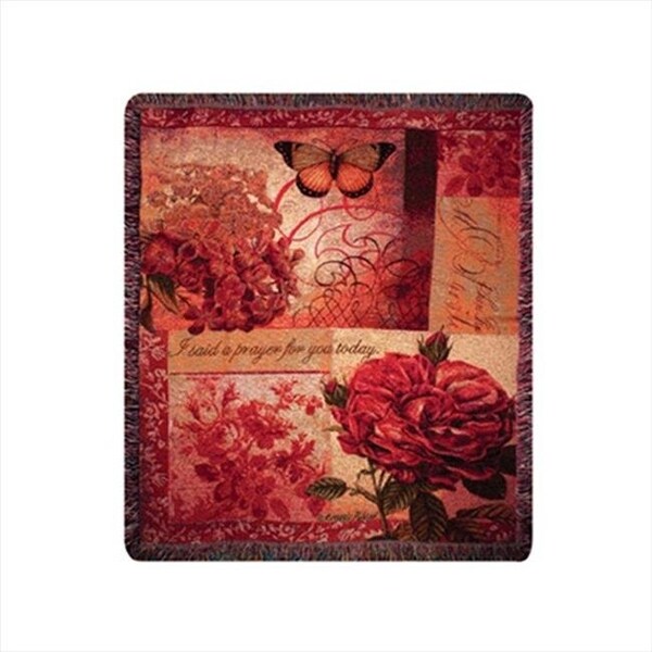 Manual Woodworkers & Weavers Manual Woodworkers and Weavers ATSBLV Spring Blooms With Verse Tapestry Throw Blanket Fashionable Jacquard Woven 50 X 60 in. - ATSBLV