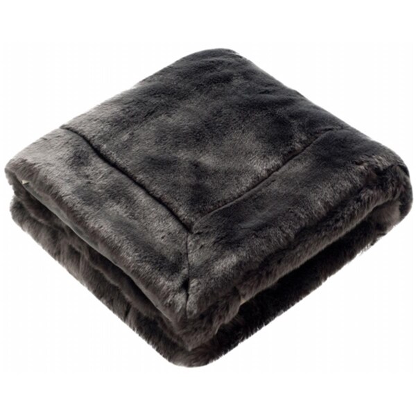 Safavieh Faux Silver Faux Synthetic Fur Throw- Silver - 50 x 1.5 x 60 in. - THR706A-5060