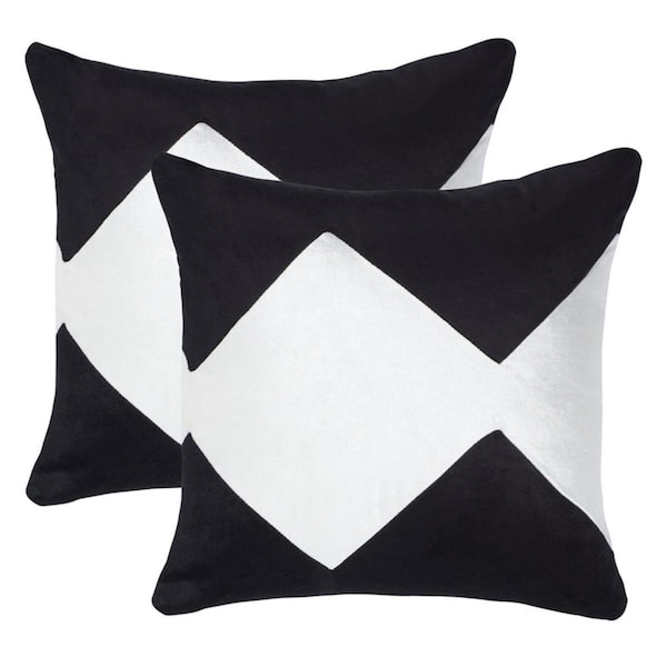 Safavieh 18 x 18 in. Tabytha Pillow, Black & Ivory, 2PK - PLS501A-1818-SET2