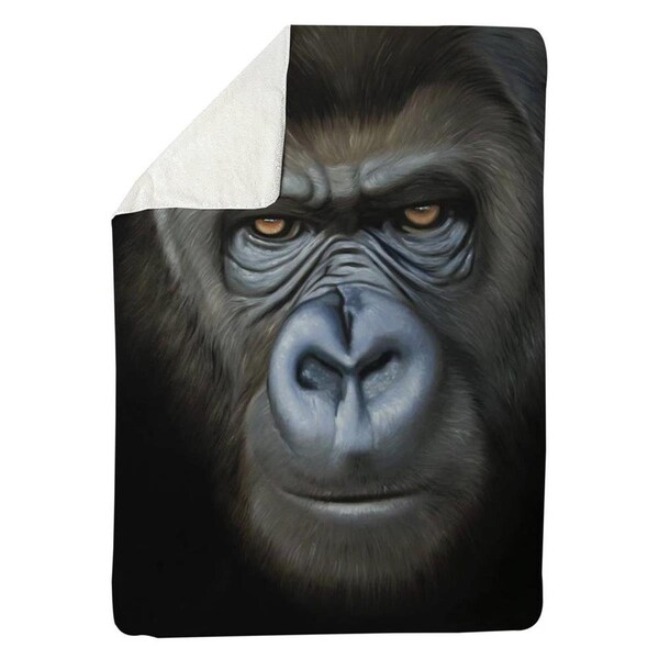 Kd Cuna 60 x 80 in. Gorilla Face-Sherpa Fleece Blanket - KD2786145