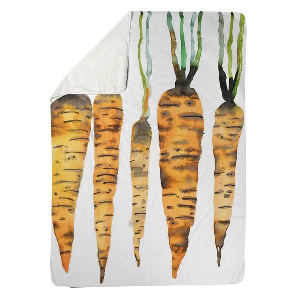 Kd Cuna 60 x 80 in. Watercolor Carrots-Sherpa Fleece Blanket - KD2786877