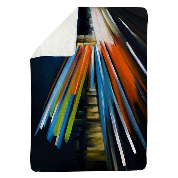 Kd Cuna 60 x 80 in. London Bus with Long Exposure-Sherpa Fleece Blanket - KD2787527