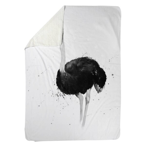 Kd Cuna 60 x 80 in. Ostrich In Watercolor-Sherpa Fleece Blanket - KD2788510