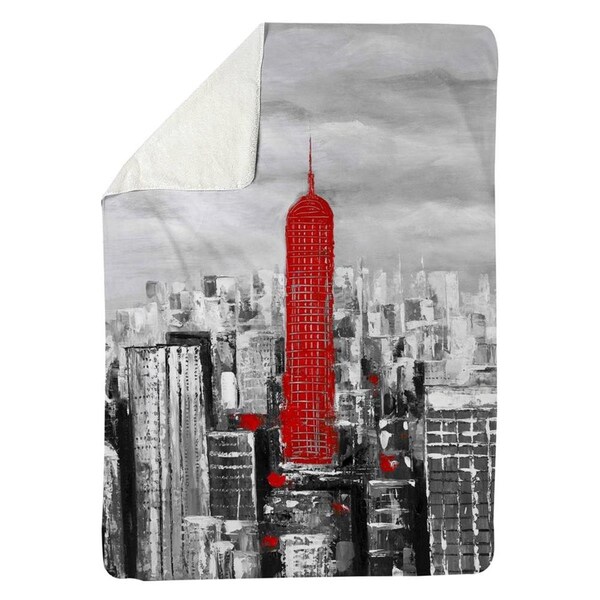 Kd Cuna 60 x 80 in. Empire State Building of New York-Sherpa Fleece Blanket - KD2789961