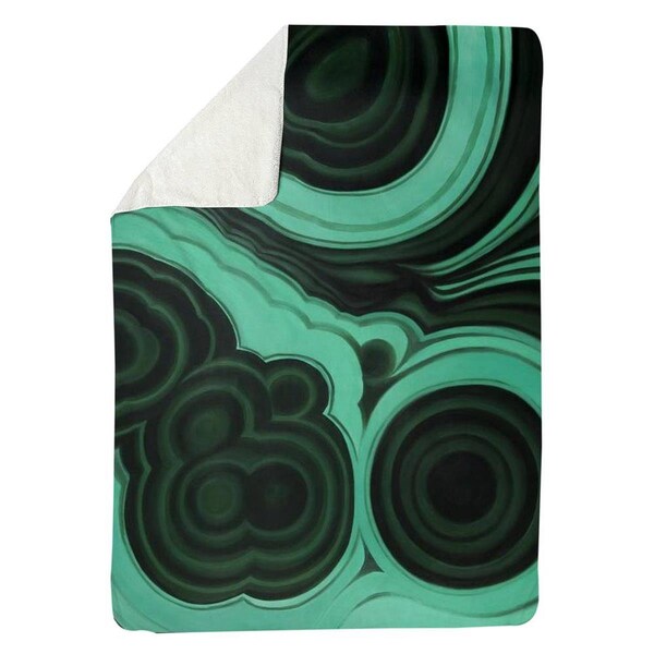 Begin Home Decor 60 x 80 in. Malachite Stone-Sherpa Fleece Blanket - 5545-6080-MN4