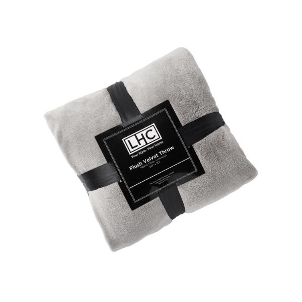 Hastings Home Velvet Throw - Oversized Microfiber Velvet Solid Polyester Throw Blanket - Breathable (Stone Grey) - 487846PJL