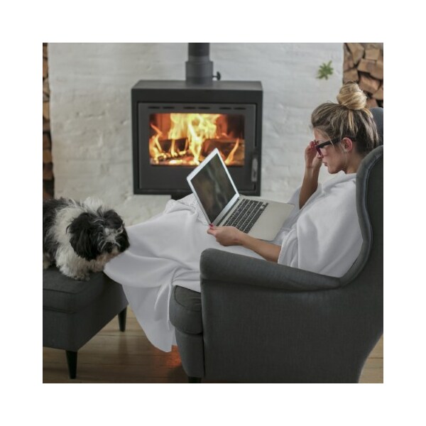 Hastings Home Flannel Fleece Throw Blanket Oversized 60" x 70" Microfiber for Couch, Chair, Sofa in Dawn Gray - 211252ZMA