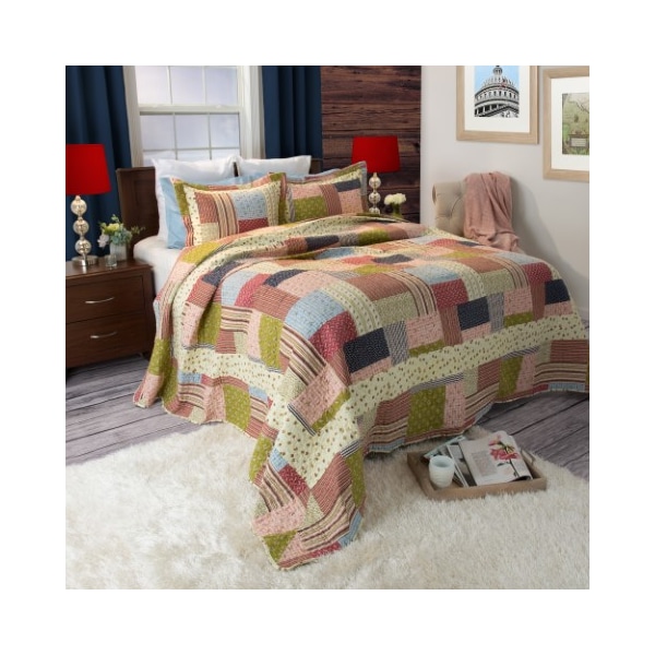 Hastings Home Hastings Home Savannah Quilt 3 Piece Set - King - 577879ZCD