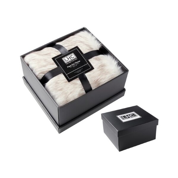 Hastings Home Faux Fur Throw Luxurious, Soft, Hypoallergenic Premium Fashion Blanket, 60"x70", Pearl White - 579883NSS
